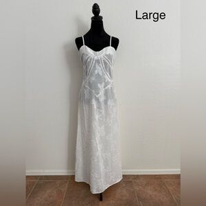 Lulu's White butterfly Lace Overlay Maxi Dress